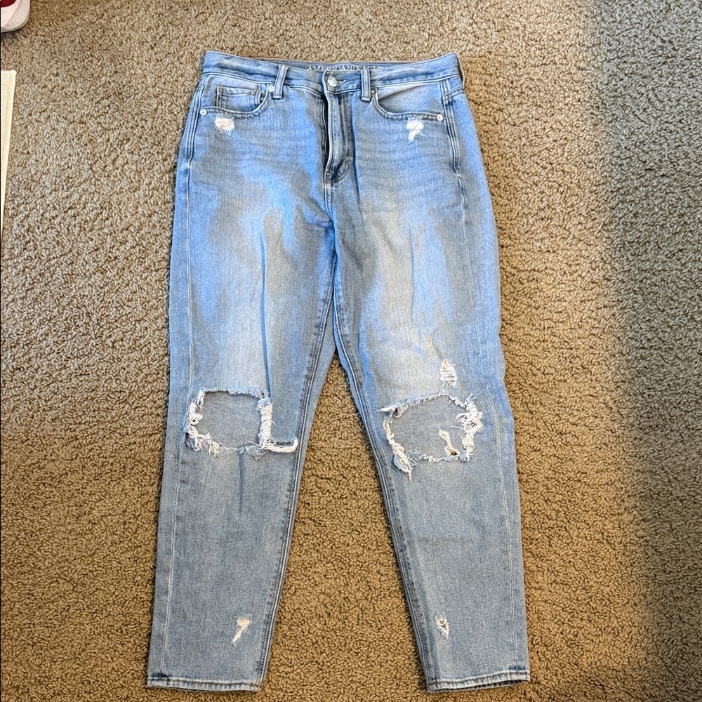 American Eagle Outfitters Light Blue Distressed Skinny Jeans